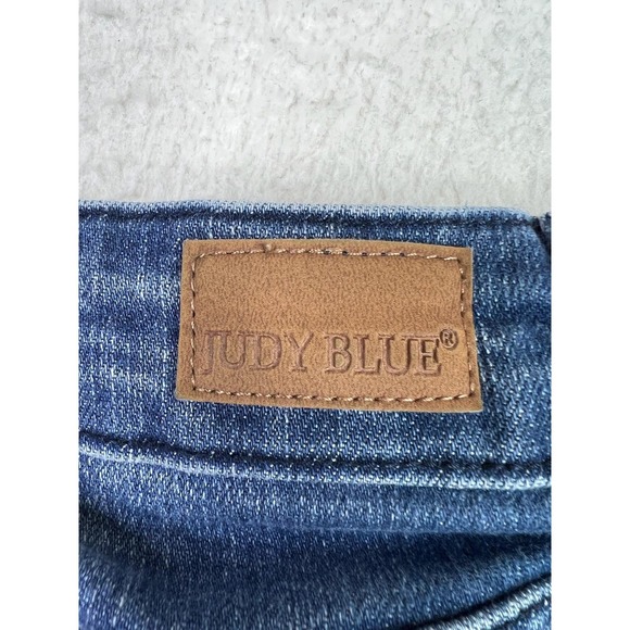 Judy Blue Crop Jeans Womens 22W Blue Dark Wash High Rise Raw Hem Stretch Denim - Picture 3 of 13